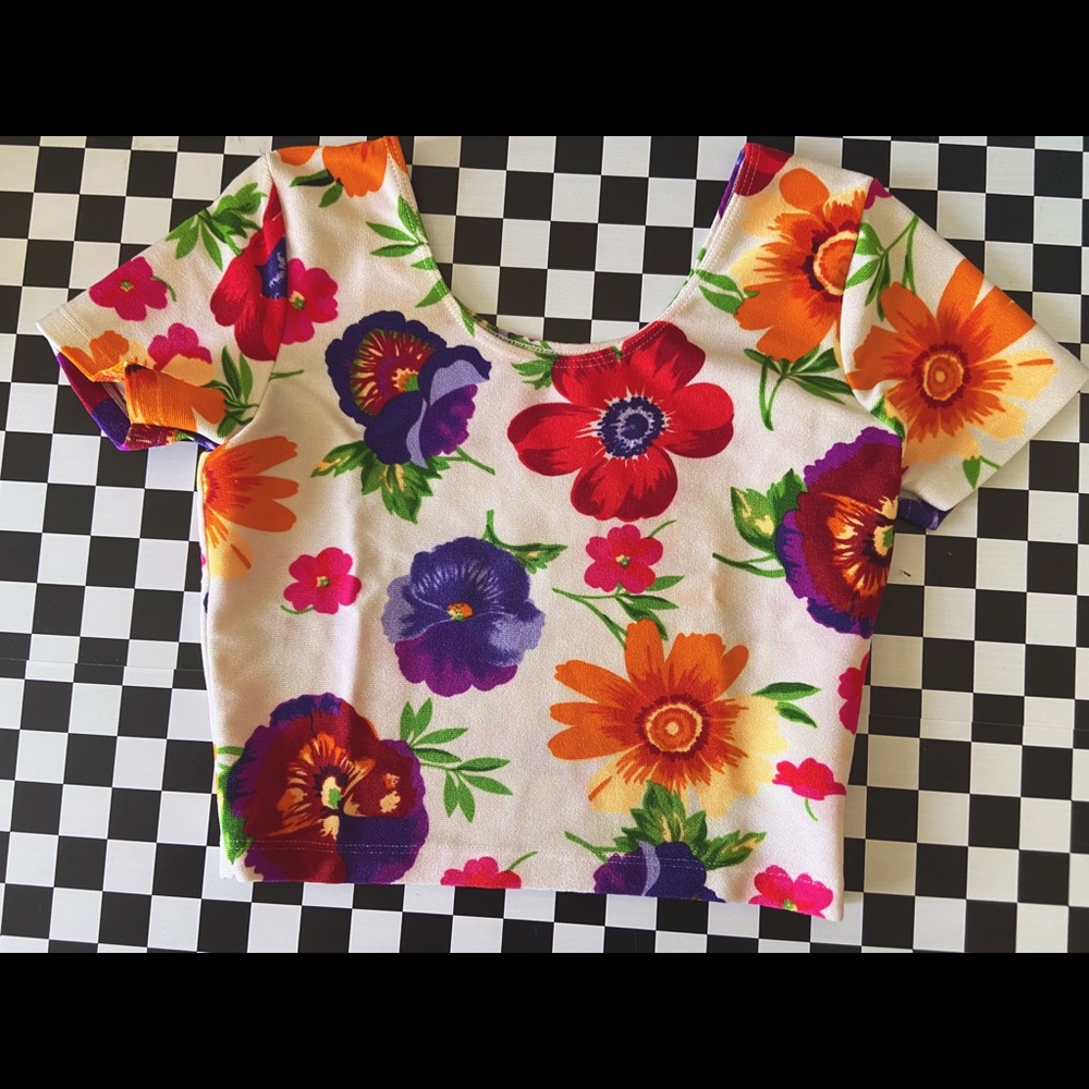 American Apparel Cali Sun & Fun Floral Crop Top